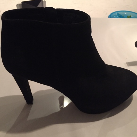 Black suede booties