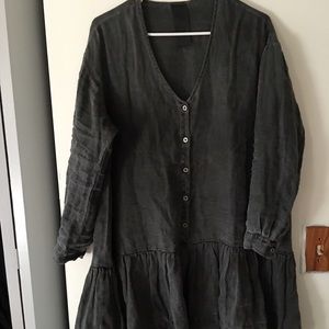 Free people charcoal gray denim dress