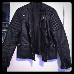 I Heart Ronson black biker faux leather jacket