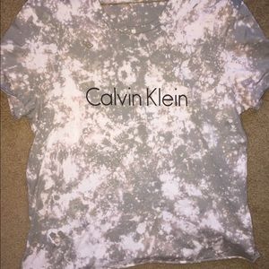Distressed bleached Calvin Klein shirt