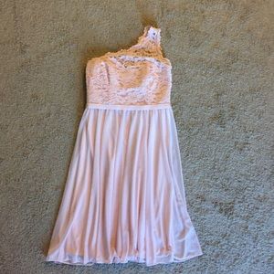 Pretty pink David's Bridal one strap dress