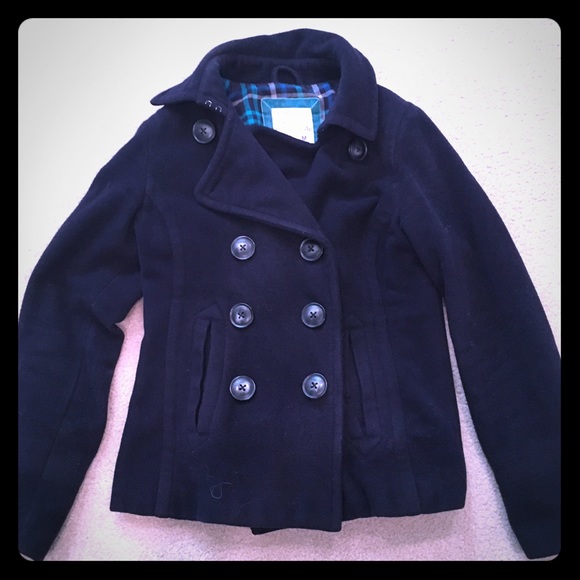 Navy blue peacoat