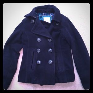 Navy blue peacoat