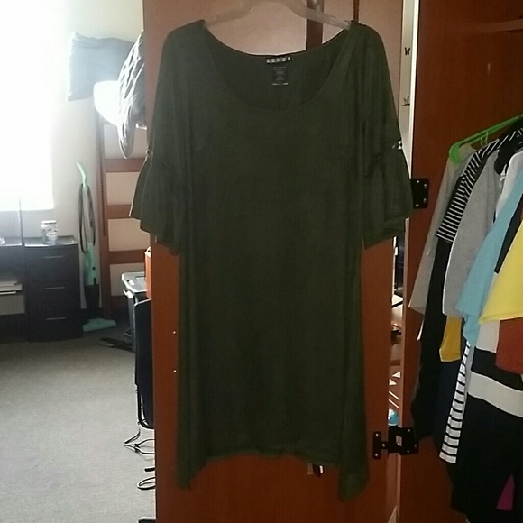 Olive green swing dress