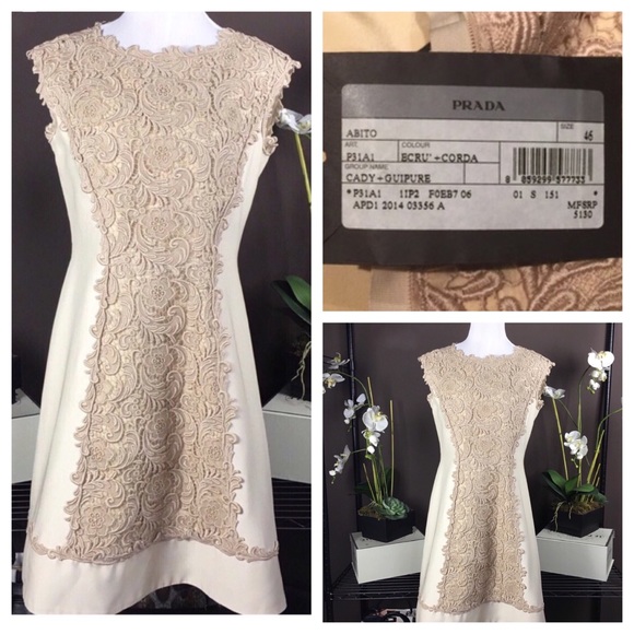 NWT PRADA CREAM DRESS - Picture 2 of 6
