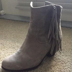 Louie, Tan Suede Sam Edelman Grey Booties