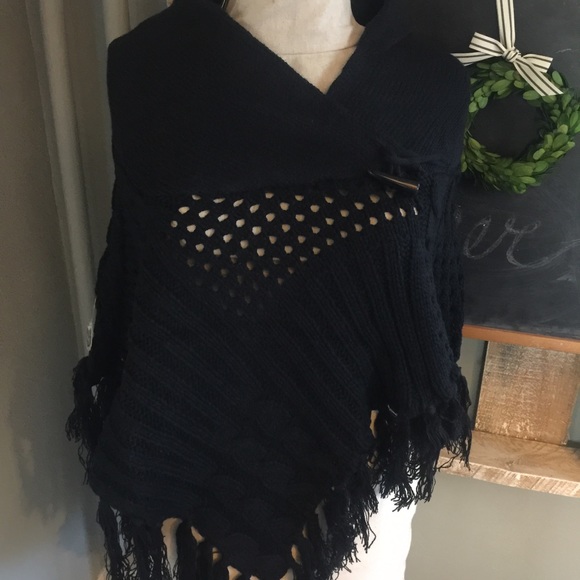 Black Poncho/Cape