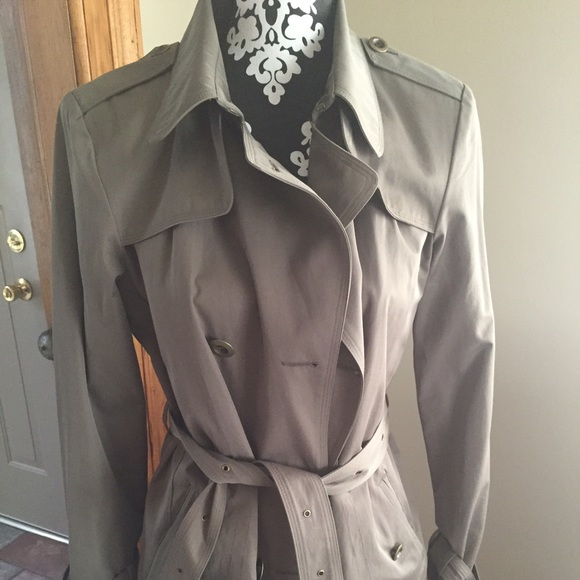 Worthington Casual Short Trench Coat - Khaki