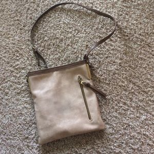 Tan cross body purse