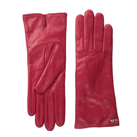COACH Red Leather Gloves