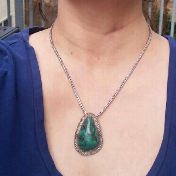 Huge Vintage Silver Stone Of Eilat Necklace - Picture 3 of 3