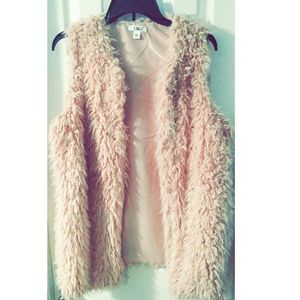Shaggy faux fur vest