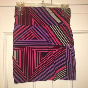 Multi Colored Mini Pencil Skirt