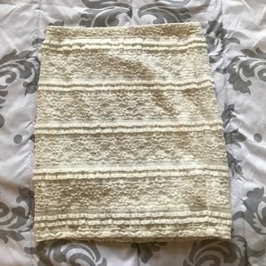 White Lace Pencil Skirt