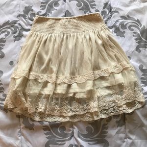 Cream Lace Skirt