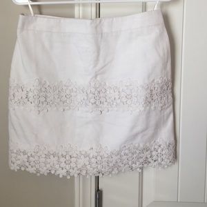White mini skirt