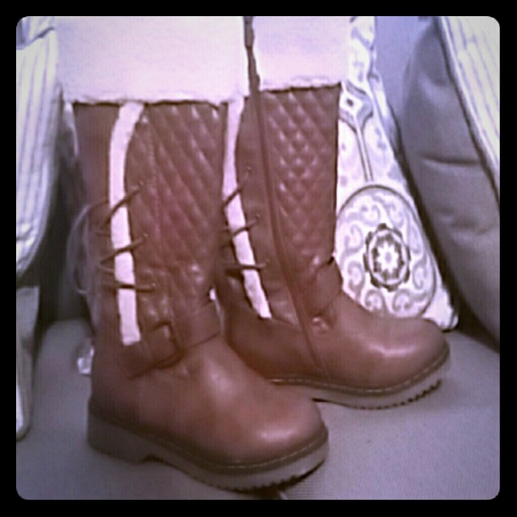 chestnut leather combat boots