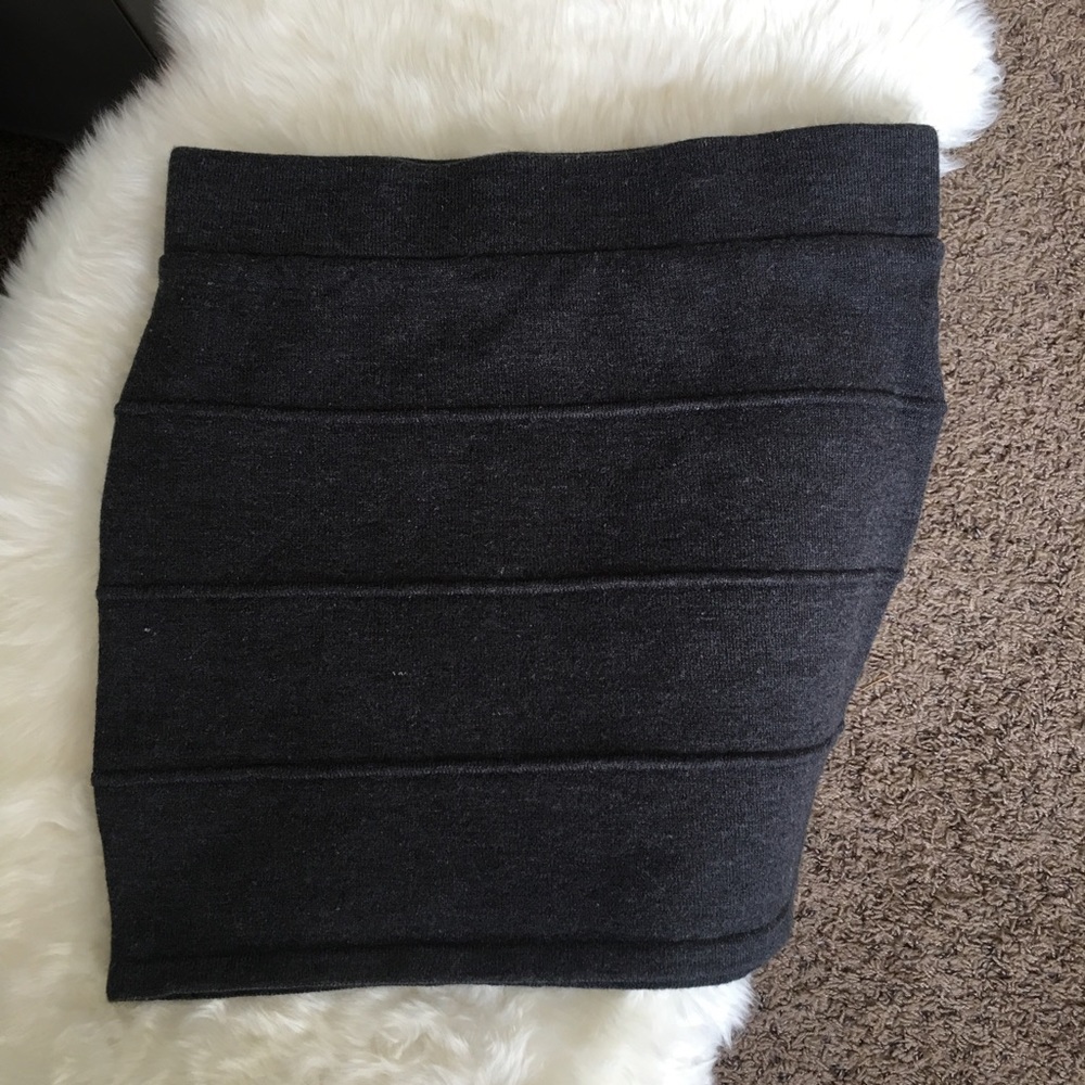 Charcoal Gray Bandage Skirt