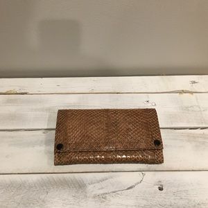 Snakeskin clutch wallet