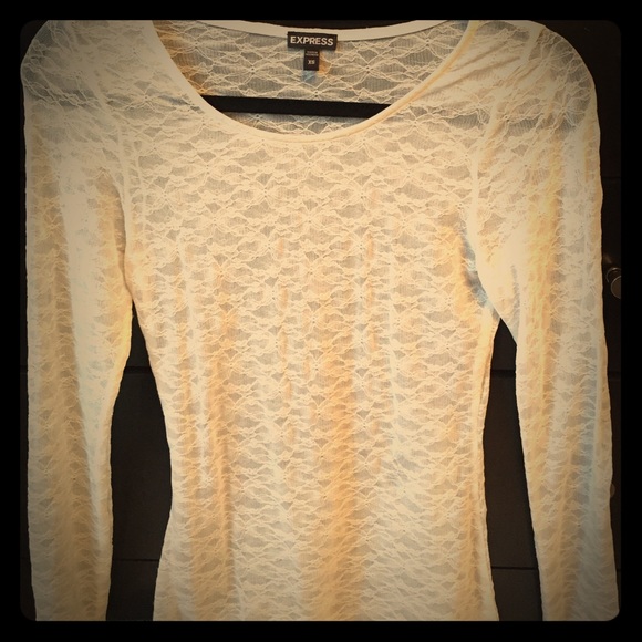 EXPRESS cream lace top