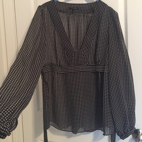 Sheer Blouse with Polka Dot Pattern
