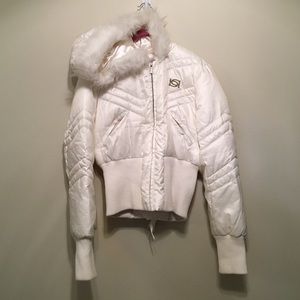 White bebe Puffer Jacket