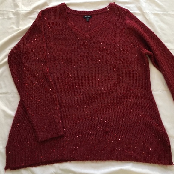 Red sweater with sequins