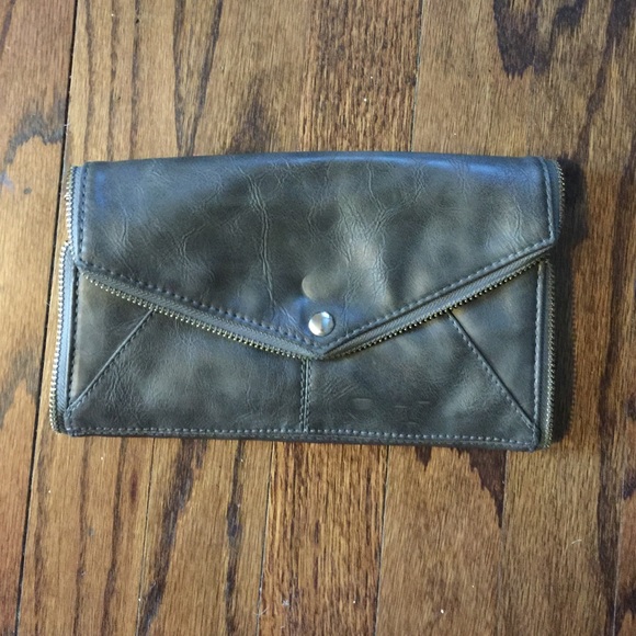 Faux leather clutch