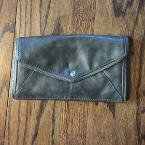 Faux leather clutch
