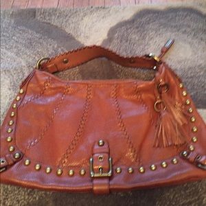 Isabella Fiore Cognac Studded Hobo