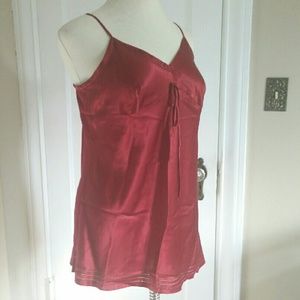 Red silk camisole