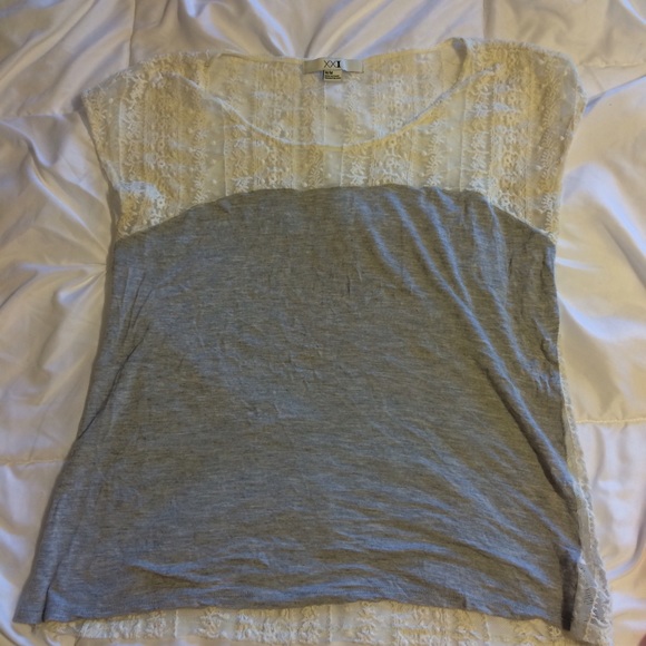 Gray top with lace back