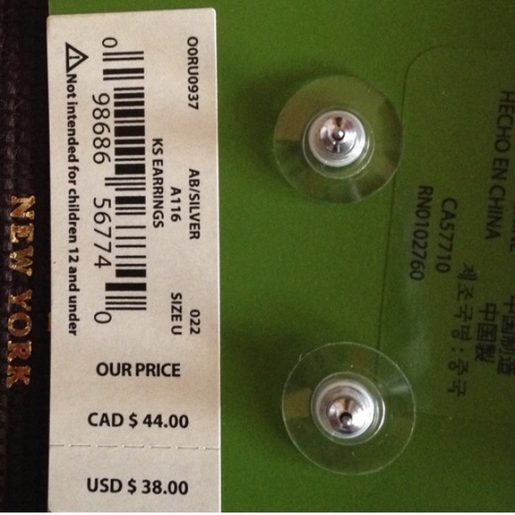 Kate Spade lg iridescent clear earrings NWT - Picture 2 of 3