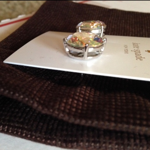 Kate Spade lg iridescent clear earrings NWT - Picture 3 of 3