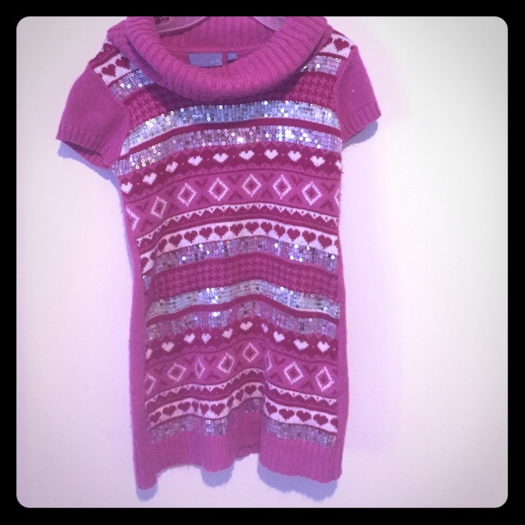 Cowl neck sweater dress