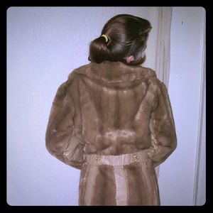Faux fur coat with Real leather accents