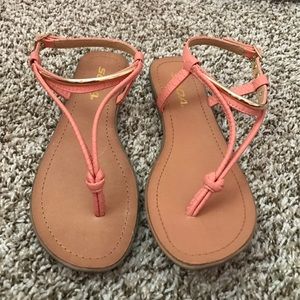Peach and gold sandals