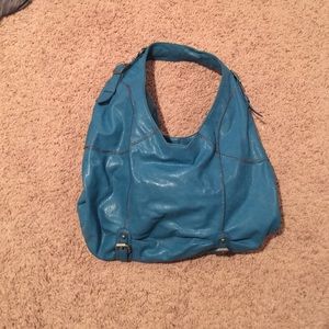 A blue large purse