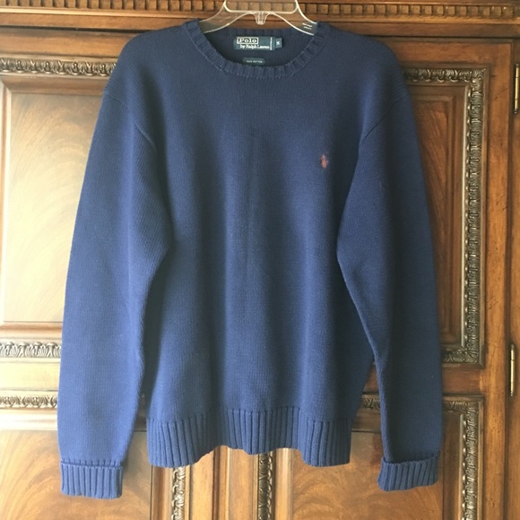 Ralph Lauren Blue Cotton Sweater, men's medium.