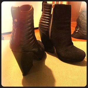 Black and gold Steve Madden booties