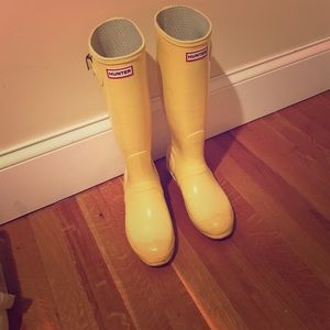 Hunter Boots High Gloss, Yellow Size UK 7/US8M/9F