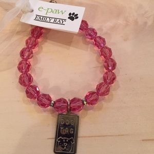 Emily Ray Pet Collar Pink Crystals Sterling