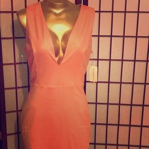 Deep plunge satin dress