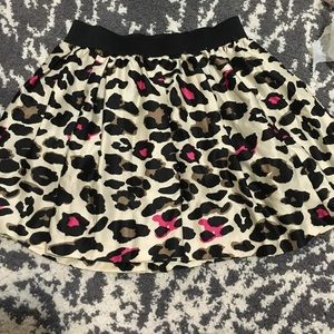 Black, tan, pink Leopard skirt! With liner.