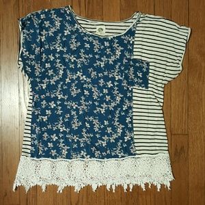 Anthropologie Floral & Lace Top Brand Tiny