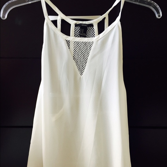 NWOT White Mesh Tank Top