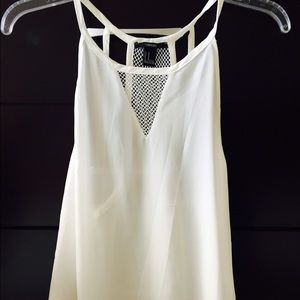 NWOT White Mesh Tank Top