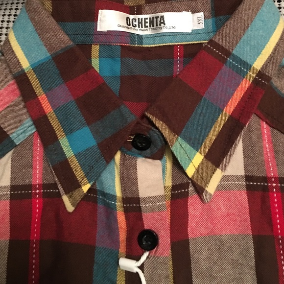 NWT - FLANNEL BUTTON DOWN SHIRT - Picture 3 of 4