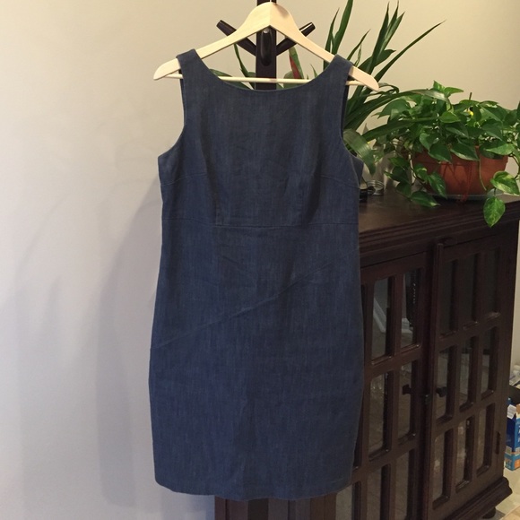 Sleeveless Sheath Denim Dress