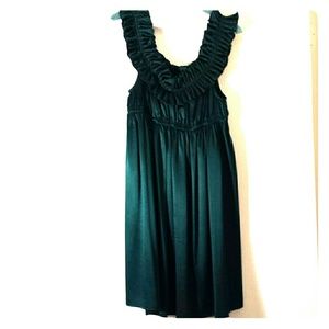 Green silk dress